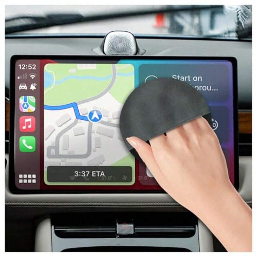 4.36*4.36 Round Car Screen CleanerDouble Sided Microfiber Screen Cleaning Pad For Car Display Dashboard LCD Display Universal Cell Phones Touch Screen Cleaner For Car Accessories Round - Round - View 1