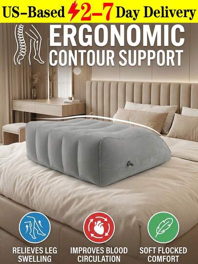 [Delivery Within 2-7 Days In The United States]1Pc Inflatable Leg And Knee Support Cushion, Elevates Legs, Wedge Pillow, Leg Support Pillow, Leg Elevation Pillow - Inflatable Wedge Pillow For Sleeping Leg Pillows For Sleeping Portable Leg Pillow, Gently Lifts Legs, Relaxes Muscles, Relieves Swelling, Inflatable Wedge Pillow, Inflatable Leg Pillow-45 Degree Wedge Leg Bolster Pillow Use In Bed, Travel, Camping, Sleep Leg Pillow, Portable Leg Pillow, Travel Essential, Vacation & Leisure Accessory, Valentines Gifts, Cruise Essentials, Valentines Gifts For Boyfriend, Vacation Essentials, Travel Must Haves, Airplane Travel Essentials, Travel Accesoires, Plane Essentials, College Essentials, Personalized Gifts, Beach Essentials, Cruise Ship Essentials(Grey)
