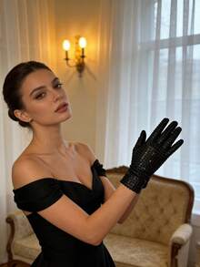 D EXCEED 1/4/5 Pcs 70s 80s Disco And Y2K Style Sequin Gloves, Unisex – Perfect For Retro Cosplay, Disco Themed Parties, And Y2K Rave Parties - Multicolor - View 3