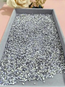 100颗迷你平底锆石美甲装饰品，闪亮百搭形状，包括心形和方形，浅紫色微锆石美甲配件 - 淺灰紫 - 查看 3