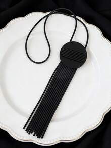 MARLIWOO 1 pieza Collar largo minimalista moderno, joyería bohemia clásica con borla para mujeres - Multicolor - Ver 7