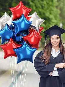 20pcs Independence Day Set Balloons 12 Inches White, Red, Blue, Star Shaped Balloons Party All Sky Star Latex Balloons - Five-pointed Star - View 4