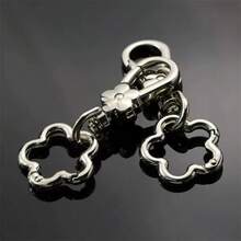 1个旋转花朵弹簧扣和圆尾扣 DIY钥匙扣包包配件吊坠，设计精美，易于按压 - 梅花圓口扣 - 查看 1