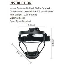 EPICFEAT - Professional Defensive Softball Outfielder Mask Baseball Softball Protective Mask Teenager - Adult Wide Vision - Lightweight Comfortable - Durable Softball Mask - White - View 6