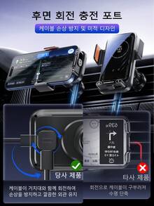 REMAX One-Touch Fully Automatic Car Charger, 15W Wireless Charging & 66W Magnetic Charging & Cable Charging, Auto Open & Clamp, One-Touch 90° Rotation, Built-In Battery 200mAh Rechargeable Battery, IPhone Charger, Type-C Charger, Car Accessories, Car Essential, Car Stuff - Holder - View 6