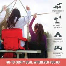 PICNIC TIME Ventura - Asiento reclinable portátil para Estadio con Soporte Trasero sillas blanqueadoras Plegables con Respaldo y cojín Asiento y reposabrazos Acolchados Gruesos y Seis Posiciones de - Gris Jaspeado - Ver 3