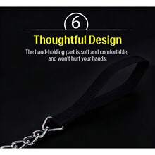 1pc Metal Pet Leash With Soft Black Handle, Durable And Rust-Resistant, Suitable For Outdoor Dog Training - Black - View 7