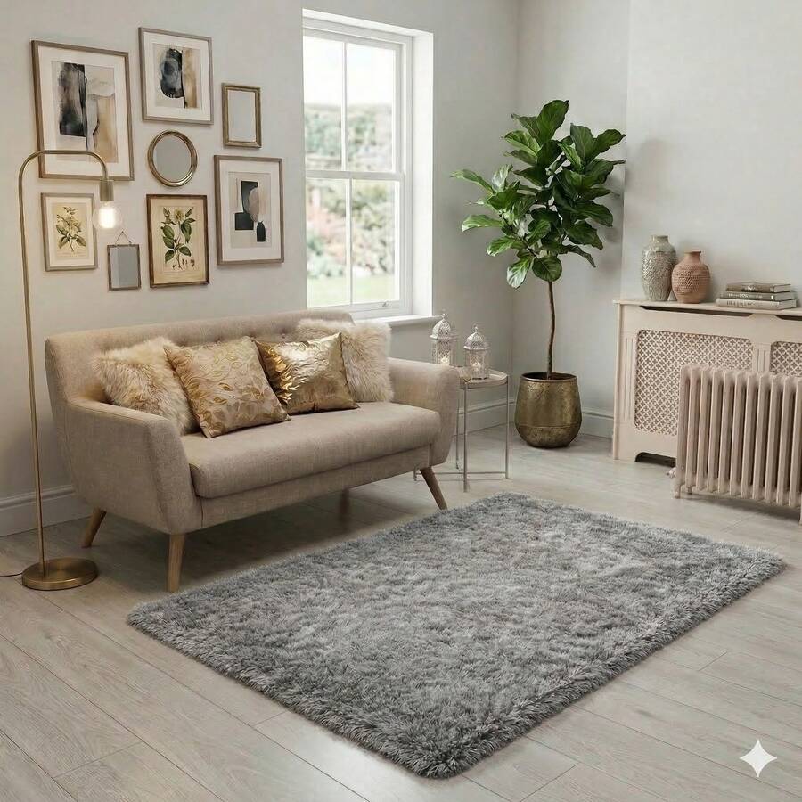 Casa Laura Enxovais Shaggy Rug 2.00 X 1.50 Living Room Bedroom Shaggy Office - 灰色 - 查看 1