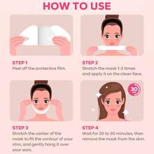 Xioimy 4片装胶原蛋白V脸提拉面膜，胶原蛋白面膜，下巴提拉带，颈部提拉贴，面部提拉胶带，胶原蛋白日夜面膜，保湿紧致，适用于面部和下巴塑形 - 數量 - 查看 3