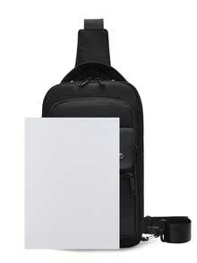 Multifunctional Small Backpack, Casual Crossbody Bag, Outdoor Chest Bag - Black - View 3