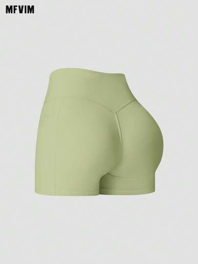  Pantalones cortos deportivos para mujer MFVIM, con cintura cruzada que evita que se deslicen, bolsillos laterales, ajuste ceñido que da forma, tela suave y elástica transpirable, leggings deportivos casuales para correr, yoga, fitness, adecuados para ir y venir, actividades al aire libre, trotar, ciclismo, yoga, pilates, entrenamiento en el gimnasio