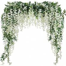 1/3 piezas Guirnalda de Glicinia Artificial Blanca, Adecuada para Arco de Boda, Fiesta de Jardín, Decoración del Hogar, Regalo de Pascua, Decoración de Boda, Embellecimiento de Habitación, Decoración del Hogar, Día de San Valentín, Regalo de Cumpleaños, Regalo de Graduación, etc. - Blanco - Ver 1