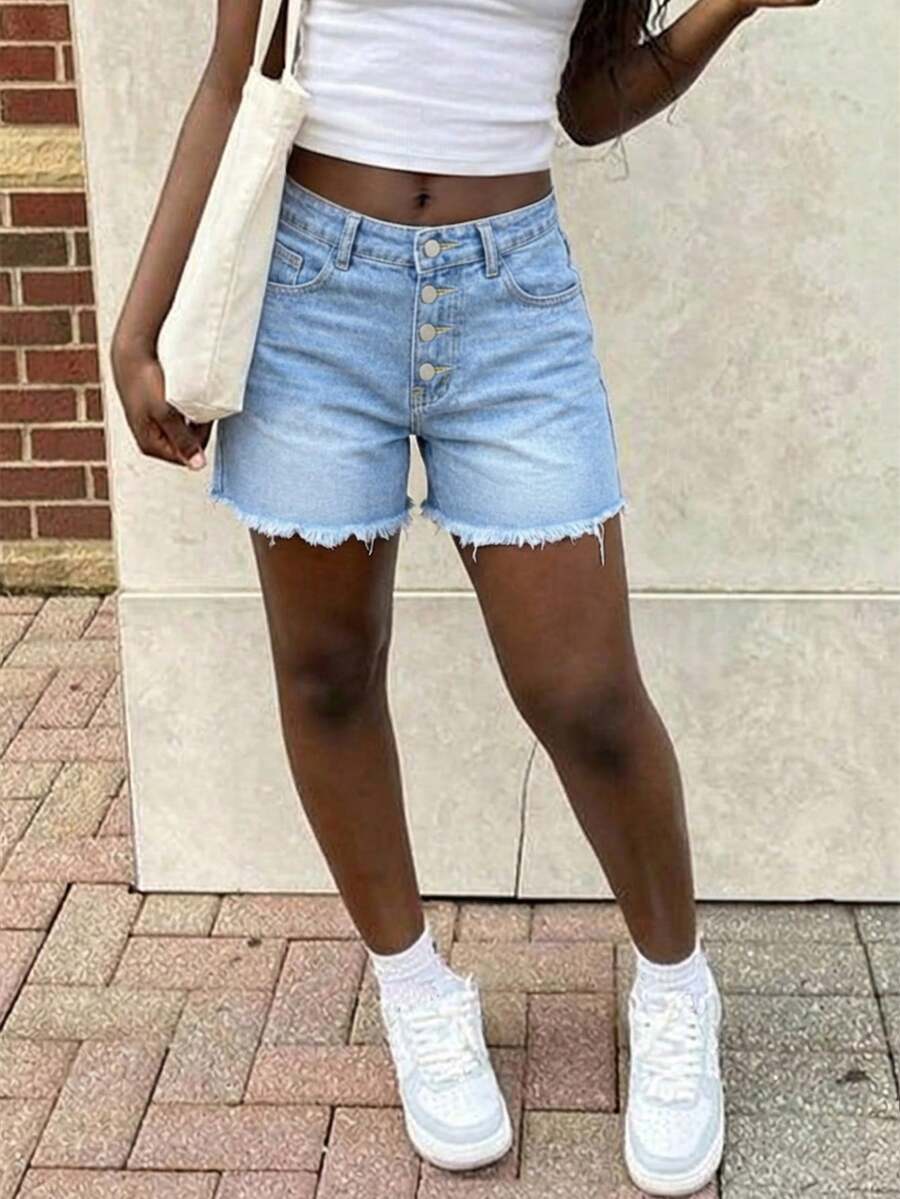 Women's Casual Loose Straight Leg Cropped Jeans - Light Wash - View 1