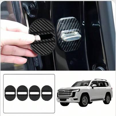 4pcs Universal Car Door Lock Cover Protector, Made Of ABS Material, Shock-Absorbing Door Entry Guard, Anti-Scratch Car Head Cover