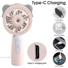 1pc Multi-Functional Spray Handheld Fan, 1200mAh, USB Charging, 3-Speed Adjustable, Spring/Summer Small Fan, Suitable For Cycling, Running, Traveling, Cooking In The Kitchen, Gardening, Office Work. - Spray Version - View 5