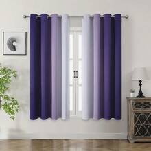 2 paneles de cortinas opacas minimalistas de dos tonos degradados, púrpura y gris, para dormitorio/sala de estar, decoración de otoño, decoración de la habitación - Morado - Ver 14