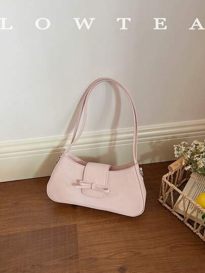  1pc Low Tea Women's Retro Crescent Shoulder Bag, PU Leather Material, Top Handle Design, Detachable Adjustable Strap, Suitable For Travel, Shopping, Dating, Women's Gift, Commuting, Outdoor, Travel, Hiking