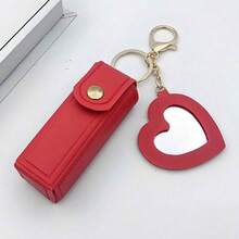 可定制文字的便携式口红盒，带心形镜子，可爱简约钥匙扣 - 均碼 - 查看 8
