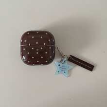 Ốp bảo vệ tai nghe họa tiết chấm bi ngôi sao, phù hợp với FreeBuds 2/7i/5i, Buds 2/Pro 4, vỏ bảo vệ tai nghe Bluetooth không dây. - màu nâu - Xem 10