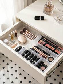 1/4/8 Stück Kunststoff Schubladenaufbewahrungsboxen Set, Schubladenorganizer für Schreibtisch und Kosmetik, modische Fächerorganizer für Kosmetik, Bürobedarf, Geschenk für den Sommer, passend für Schubladen von Schminktisch und Badezimmer - Verschiedenfarbig - Übersicht 2