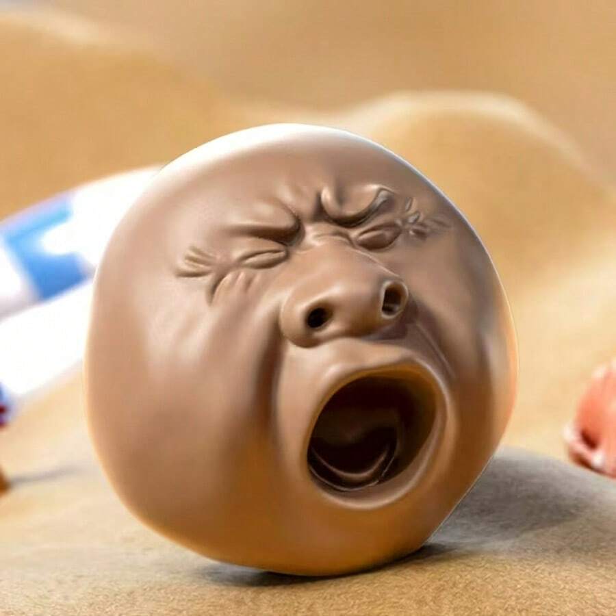 可爱搞笑的打哈欠喷雾软萌玩具，表情滑稽的捏捏乐玩具，有趣的旅行口袋减压玩具，适合作为儿童、青少年和成人的生日、圣诞节、万圣节和复活节派对礼物