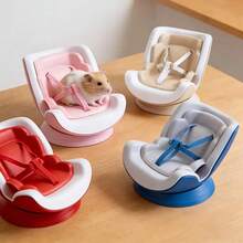 1个可爱迷你仓鼠汽车座椅，可调节牵引绳小型动物旅行笼架，新颖的汽车安全座椅，带通风夹和磁性底座，适用于沙鼠、小鼠和豚鼠 - 彩色 - 查看 6