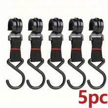 5pcs Detachable Storage Hooks, Heavy Duty Outdoor Camping Hooks - Black - View 6