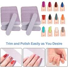 Bộ 100 dũa móng tay 3.6" (khoảng 9.1cm), thích hợp cho móng acrylic và móng tự nhiên, độ nhám 100/180, dũa móng tay mini hai mặt chuyên nghiệp, bộ dụng cụ làm móng số lượng lớn, màu xám. - Xám - Xem 3