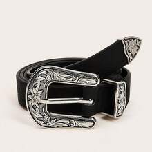Western Style Pin Buckle Fashion Versatile Decorative Belt For Women - Black - View 11
