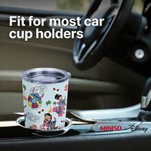 MINISO X Disney Lilo & Stitch All-Over Print 20oz Insulated Tumbler, Stainless Steel Vacuum Insulated Car Cup With Lid, Reusable Travel Mug For Hot & Cold Drinks, And Durable - 彩色 - 查看 4