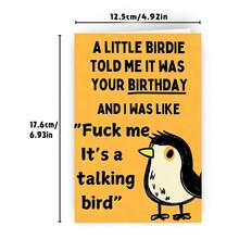 1pc Unisex Birthday Card With Mischievous Bird Design, Suitable For Gifting To Friends, Siblings, Parents On 30th, 40th, 50th, 60th Birthday Celebrations - View 3