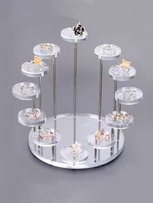 1pc Jewelry Display Stand, Acrylic Stepped Earring, Ring, Bracelet Holder Organizer - Multicolor - View 1