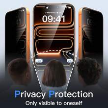 CASECOPS 3片裝隱私鋼化玻璃螢幕保護貼，一鍵無塵安裝，相容 iPhone 17 Pro Max/17 Pro/17/16 Pro Max/16/15 Pro/14/13/12/11/X/E/Plus/Mini 系列，3D 曲面全覆蓋，9H 防刮防震防偷窺膜，高靈敏度，防指紋，防油污，相容手機殼 - 防窺3片 - 查看 3