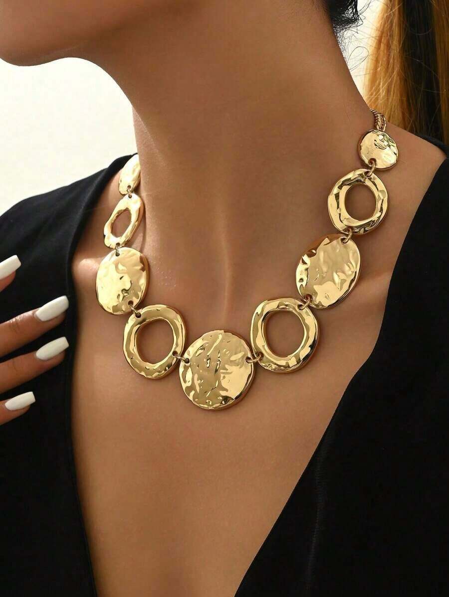 1pc European & American Exaggerate Minimalist Geometric Necklace - Nhiều màu - Xem 1