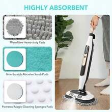 S7001 Upgraded Steam&Scrub Mop Pads For Shrak,S8201 S8001 S7000 S7201 S7000AMZ S7005 S7020 S7001C All-In-One Hard Floor Steam Mop (6Green-Without Snap Fastener) - 6白 - 查看 3