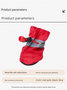 1 Set 4Pcs Soft Bottom Pet Paw Protection Shoes | Waterproof Non-Slip Durable Pet Booties | Elastic Portable Rain Snow Boots For Small Dogs And Cats Daily Outdoor Use - MultiWarna - View 10