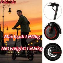 Adult Electric Scooter - Foldable - Suitable For College Students And Office Workers For Daily Commuting - As A Gift For Festivals - 350-Watt Motor - 20-Kilometer Range - 8.5-Inch Solid Tires - Puncture-Resistant Tires - 120-Kilogram Load Capacity - 25 Kilometers Per Hour Speed - Folding Design - Black - màu đen - Xem 4