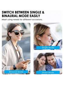 MovingTing Auriculares inalámbricos - Auriculares verdaderamente inalámbricos compatibles con Apple y Android, con micrófono integrado, a prueba de sudor, color blanco, auriculares inalámbricos, airbuds, auriculares verdaderamente inalámbricos - S90 - Ver 5