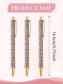 Juego de 1/2/5 bolígrafos con estampado de leopardo lindo, diseño retráctil, bolígrafo elegante para mujer, bolígrafo con estampado minimalista, adecuado para diario y regalo, regalo de bolígrafo exquisito, bolígrafo para diario de oficina y escuela, boda, Día de San Valentín, Acción de Gracias, regalo de temporada de graduación. - Multicolor - Ver 5