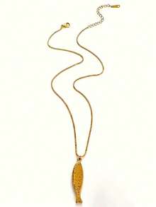1pc Fashionable Delicate Fish Pendant Necklace, Personalized Women Clavicle Chain - Fish Necklace - View 10