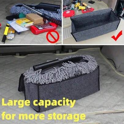 1 pieza Organizador plegable para el maletero del coche, caja de almacenamiento de tela de fieltro para el maletero, bolsa contenedora de almacenamiento interior del coche, organizador de coche para mujer, organizador de almacenamiento, regalo de artículos esenciales de viaje