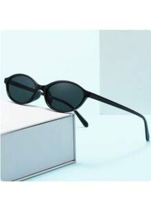 1 Pair Vintage Narrow Oval Fashion Glasses, Classic Retro Fashion Glasses,Suitable For Vacation, Travel, Beach, Daily Outfit, Photography And Various Occasions - Multicolor - View 6
