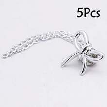 2pcs Heart/Bow Faux Pearl Denim Pant Leg Clips, Used To Prevent Pant Leg Dragging, Non-Slip Shoe Buckle, Pant Length Adjuster, Prevent Pant Leg Dragging On Ground, Suitable For Jeans And Pants - A - View 23