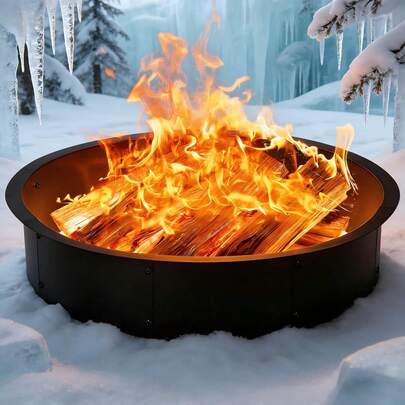 36 Inch Fire Pit Ring - Smokeless Steel Insert, DIY Outdoor Campfire