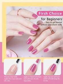 Kendra Ferri 6件套四季通用凝胶指甲油套装，裸粉色系列半永久UV凝胶指甲油套装，全面提升美甲效果 - 粉色 - 查看 6