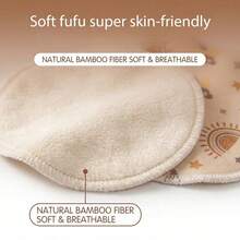 10 Pack Bohemian Bamboo Nursing Pads, Reusable Washable Breast Pads, Skin-Friendly Soft Breastfeeding Pads For Moms - Earth Tone Abstract Print - View 4