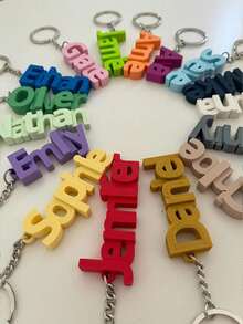 Personalized Name Keychain: Customized Backpack Tag, Party Favor, Back To School - Multicolor - View 4