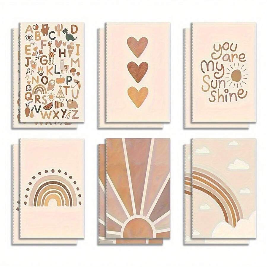 DANPERJI Bộ 12 cuốn sổ tay mini bỏ túi phong cách Boho, kích thước 3.2x5 inch, đầy cảm hứng, thích hợp làm quà tặng cho giáo viên, quà văn phòng và đồ dùng du lịch. - A - Xem 1