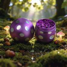 2.5 Inch Mushroom Shaped Metal Grinder, Durable Aluminum Alloy Grinder, Kitchen Spice, Pepper/Herb Grinder - Purple - View 4