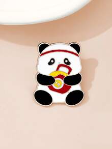 1/6 pièces Broche panda sportif de style chinois, haltère, punching, théière bouilloire figurines mignonnes, couleurs noir et blanc vives, accessoire décoratif unique pour sac à dos d'étudiant, vêtements, cadeau pour mère, père, remise de diplôme et enseignant - Multicolore - Voir 12